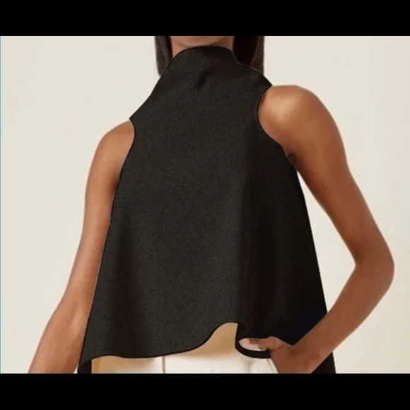 VTG Sandra Drennen black Turtleneck tank swing top size S/M - Picture 1 of 4
